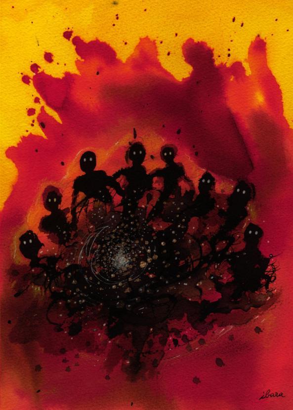 peinture-d'Ibara Trois images d’une révolte (Andrée Chedid)