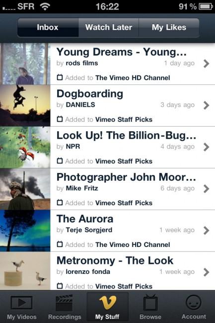 Vimeo-02 Vimeo lance son application iPhone