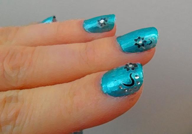 Manucure estivale turquoise/Vernis LMCosmetic. SAM_3691.jpg