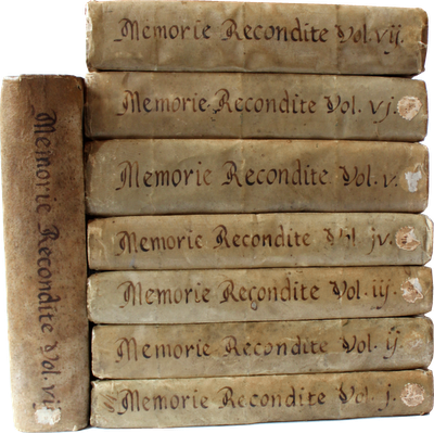 Les très-rares Mémoires secrets de Vittorio Siri “Memorie recondite” - Reliure parchemin de l’époque. Les très-rares Mémoires secrets de Vittorio Siri “Memorie recondite” - Reliure parchemin de l’époque.