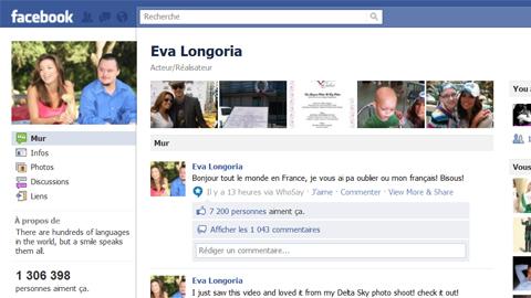 Eva Longoria ... Son message en français sur Facebook Eva Longoria ... Son message en français sur Facebook