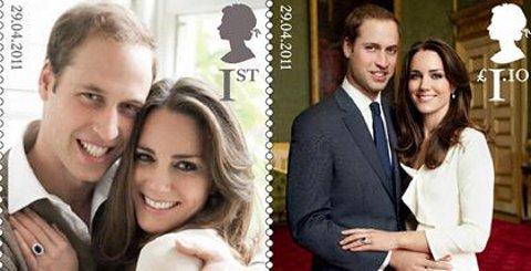 Prince William et Kate Middleton ... des timbres à leur effigie Prince William et Kate Middleton ... des timbres à leur effigie
