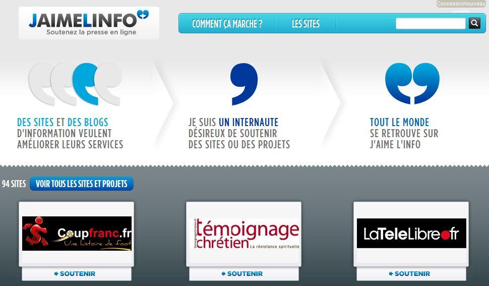 jaimelinfo Vous avez un site/blog d’infos ? Inscrivez-vous sur la plateforme J’aime l’info