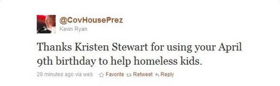 Kevin Ryan remercie Kristen Stewart