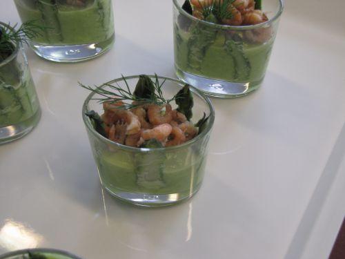 Charlotte d'asperges vertes au sumac et aux crevettes
