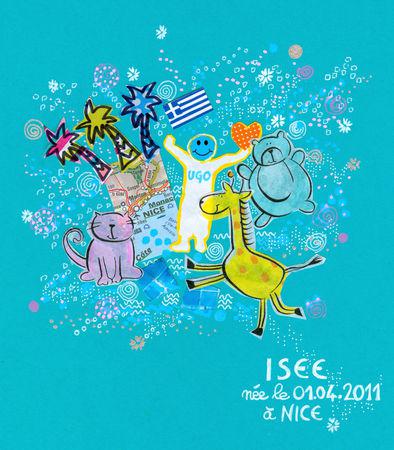 Tableau de naissance = pour Isée, née le 01 avril 2011 à Nice Isee01avril2011_d_tail_gm