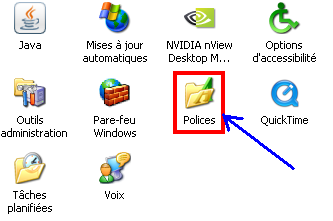 la technique d'installation des polices sous windows