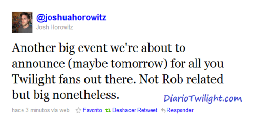 Nouveau message de Josh Horowitz pour les fans de Twilight