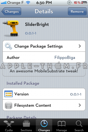SlideBright 0.0.1-2 : Le slide luminosité sur le SpringBoard
