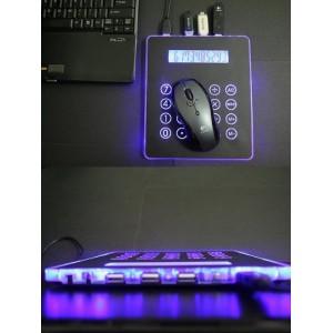 Mousepad, le Super Tapis de souris 3 en 1 ou Tapis souris calculatrice hub usb avec eclairage LED neon