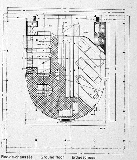 Villa Savoye - Le Corbusier - Plan de l'étage