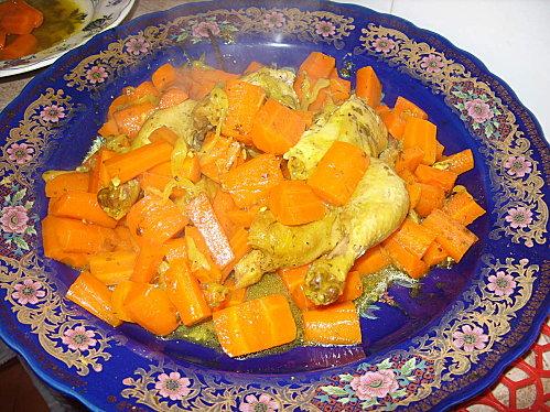 Poulet mchermel aux carottes et citron confit SS858495.JPG