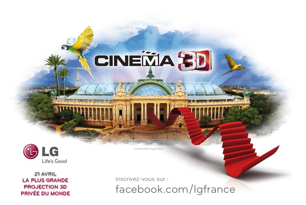 LG evenement3D gdpalais 21avril LG France organise la plus grande projection 3D privée au monde