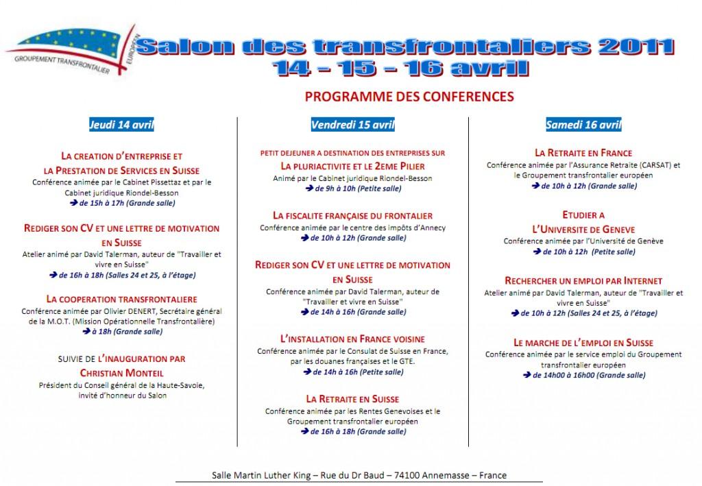 Conférences sur l’emploi en Suisse : retrouvez-moi les 14, 15 et 16 avril prochain