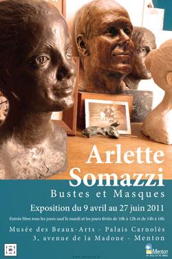 Les Bustes et Masques d’Arlette Somazzi exposées à Menton