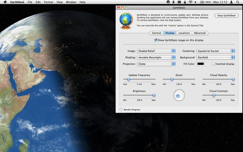[Mac Appstore] Earthdesk, suivez les mouvements de la Terre sur votre Bureau