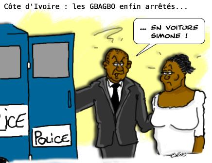 Côte d’Ivoire : les GBAGBO arrêtés