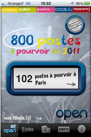 OpenCarrières Open recrute du personnel via liPhone 4G grâce à une application complète et intuitive