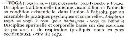 yoga dans le Petit Robert