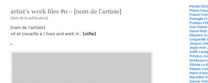 Et ailleurs : Artist's work files Et ailleurs : Artist's work files