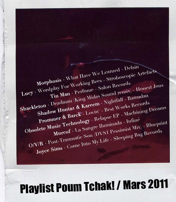 Playlist Poum Tchak! : mars 2011