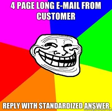 4 page long e mail from customer Reply with standardized answer Chronique du WE : Guide de lemm... du net