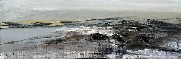 Panorama sur une île rochers noirs