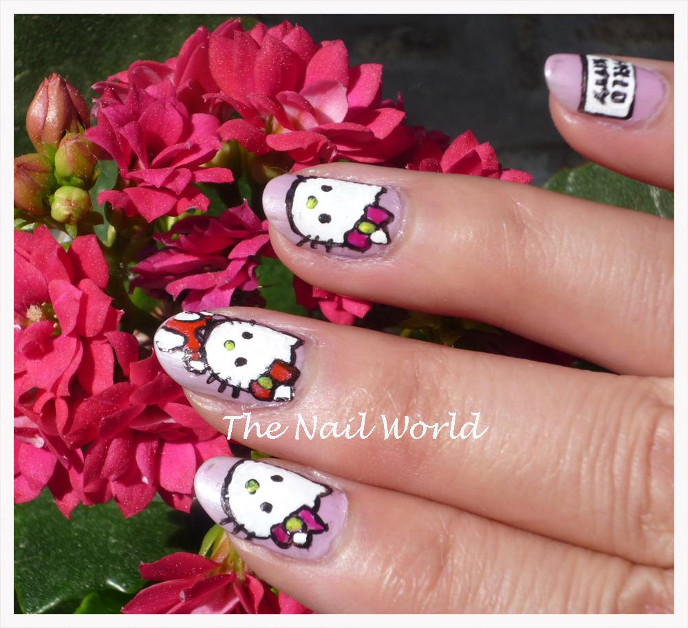 Hello Kitty nail art Hello Kitty nail art