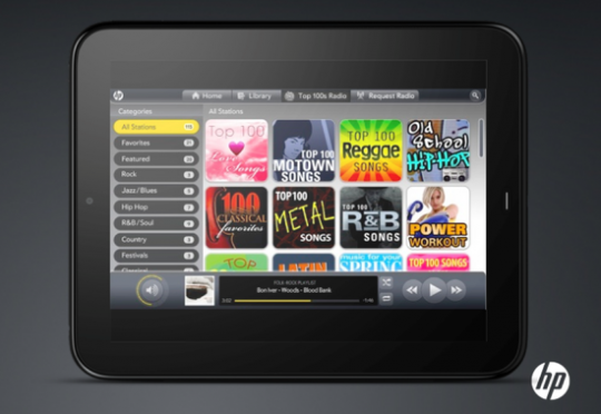 hp touchpad music store 540x372 Musique et vidéo dans le Cloud pour la tablette HP TouchPad ?