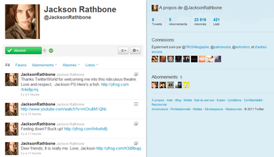 [Twitter] Bienvenue à Jackson Rathbone sur le réseau social
