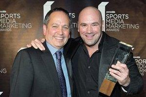 Spike TV president Kevin Kay and Dana White via Broadcasting and Cable