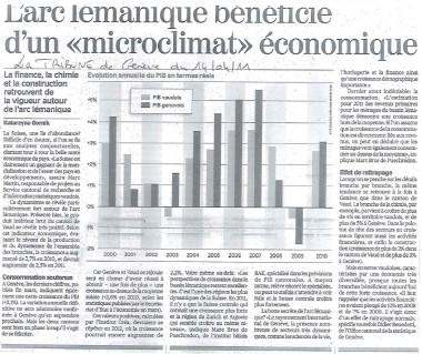 Beau temps sur le Léman grace à un Article TDG Economie 110414.JPG