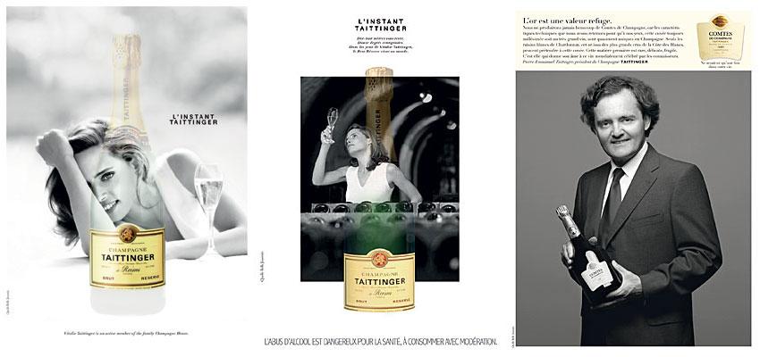 publicités-Champagnes-Taittinger Photo de couverture du magazine Informations Entreprise par le Studio Cabrelli