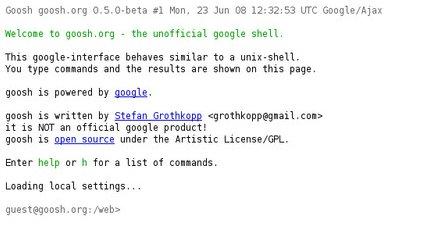 goo.sh goosh.org : tout google en shell