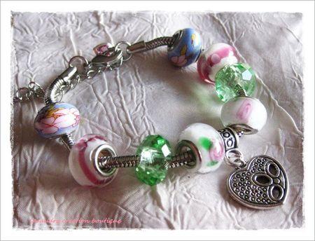 Mes créations pascales bracelet_pandora_rose_et_vert