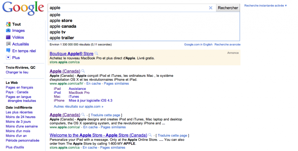 Publicité d’Apple à saveur québécoise Publicité d’Apple à saveur québécoise