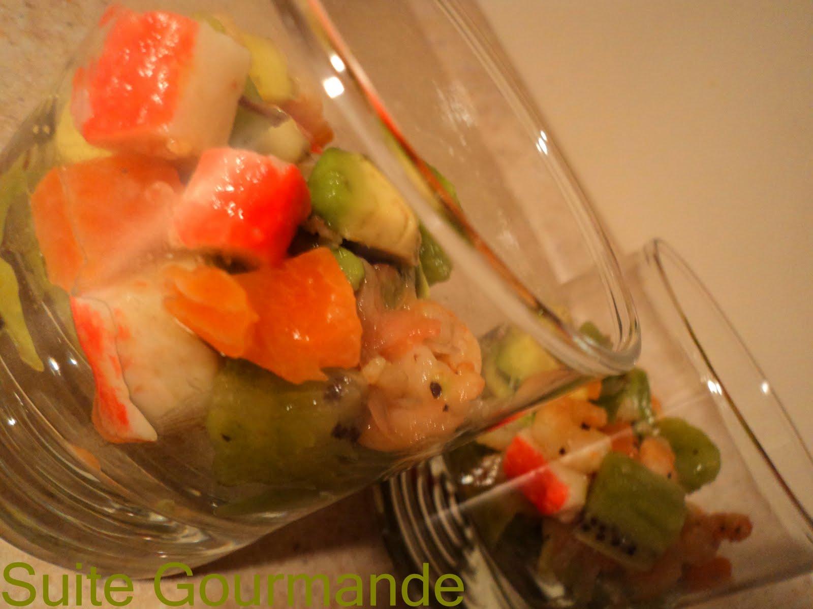 Salade de kiwis au tartare de mer