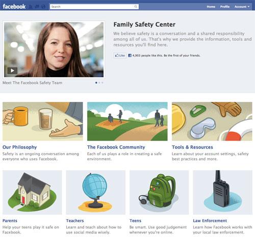 Centre de sécurité familial Facebook
