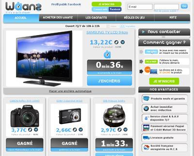 Enchères au centime sur Waanz Enchères au centime sur Waanz