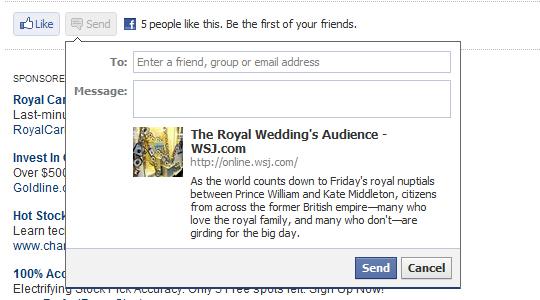 envoyer fb Facebook intègre le bouton Envoyer