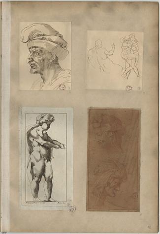 J'ai aimé hier:D'après Michel-Ange Page d'un cahier de reproductions d'après Michel-Ange, composé par le peintre Paul Chenavard