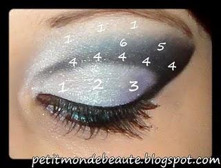 Cut crease bleu, mauve et noir Cut crease bleu, mauve et noir