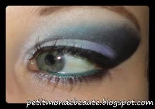 Cut crease bleu, mauve et noir Cut crease bleu, mauve et noir