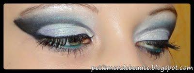 Cut crease bleu, mauve et noir Cut crease bleu, mauve et noir