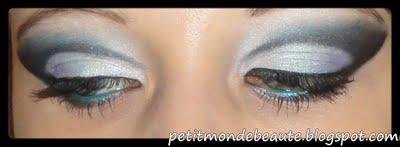 Cut crease bleu, mauve et noir Cut crease bleu, mauve et noir