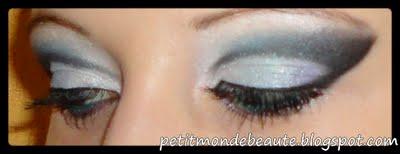 Cut crease bleu, mauve et noir Cut crease bleu, mauve et noir