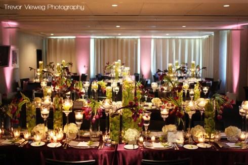 decoration-salle-mariage-verte-violette 10 decorations de salle de mariage vertes