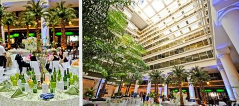 decoration-mariage-plein-air-palmier-vert 10 decorations de salle de mariage vertes