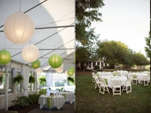 decoration-salle-mariage-verte-et-blanche-jardin 10 decorations de salle de mariage vertes