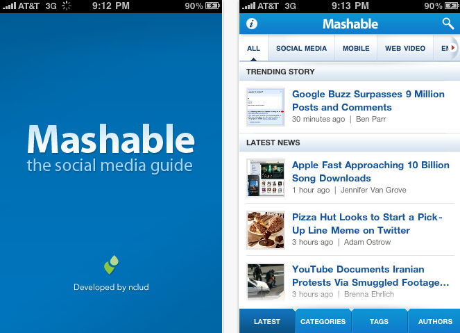 Mashable pour iPhone  iPod touch iPad